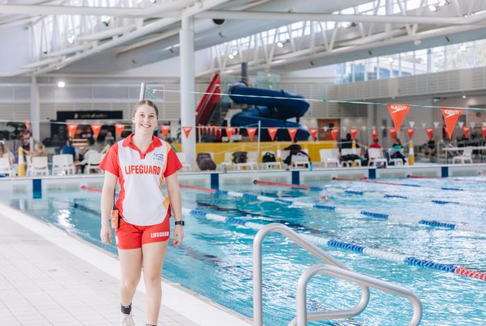 Photo of lifeguard at pool